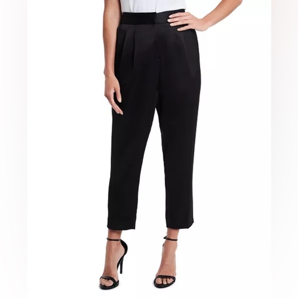 Vince Camuto Slim Leg Front Pleat Soft Satin Pants